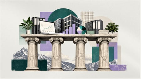Four Roman column pillars